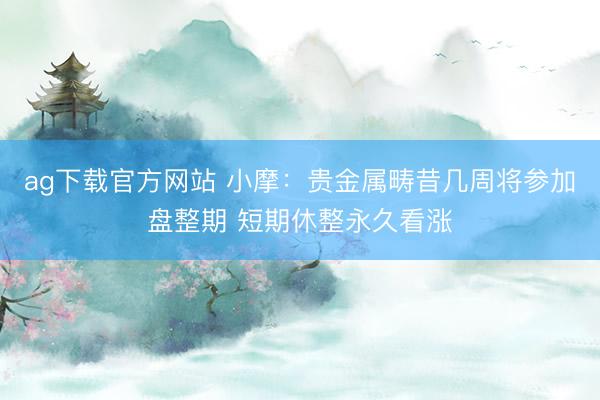 ag下载官方网站 小摩：贵金属畴昔几周将参加盘整期 短期休整永久看涨